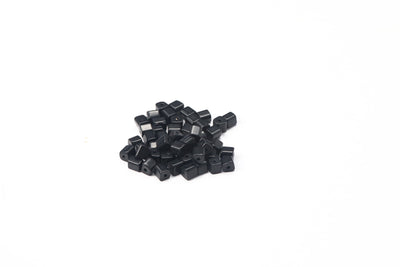 Black Square Glass Beads