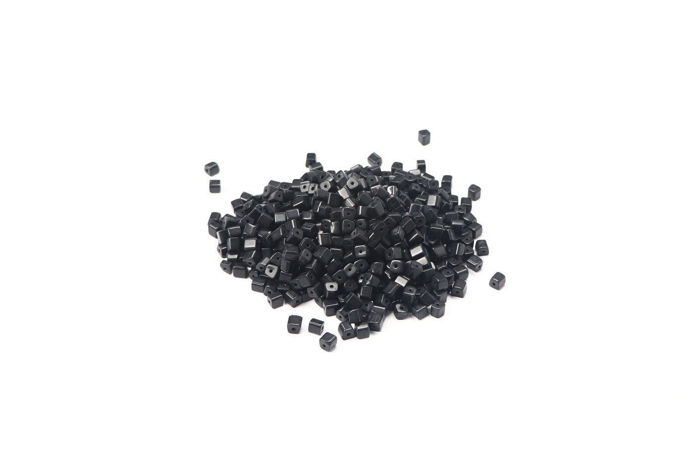 Black Square Glass Beads