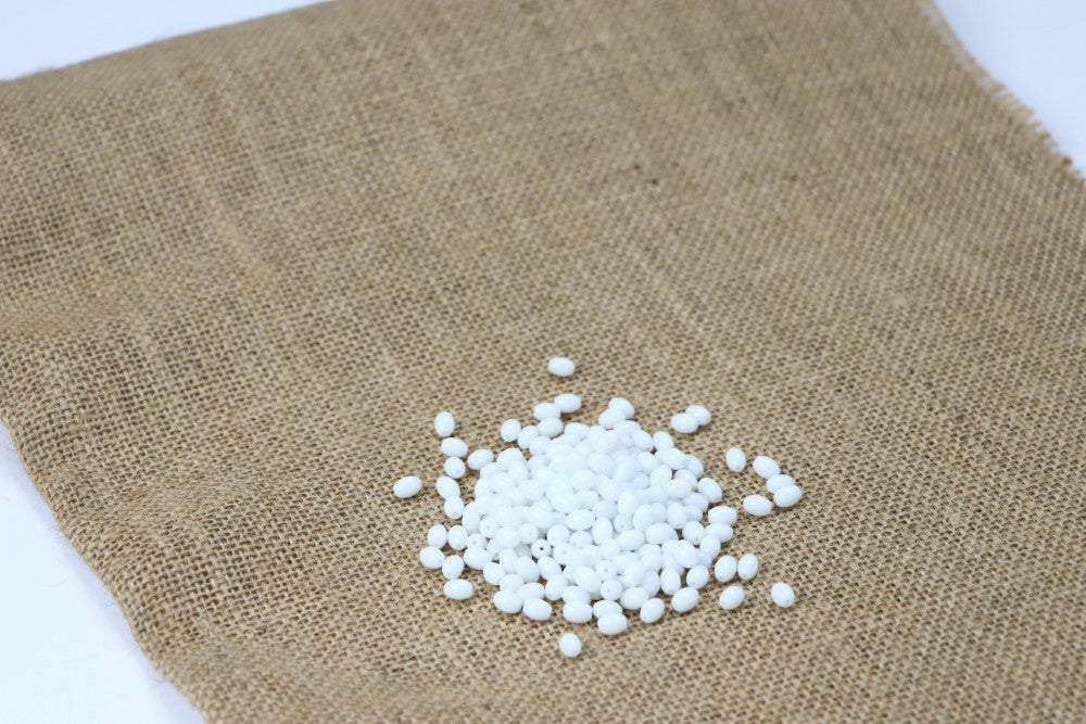 White Oval Glass Beads