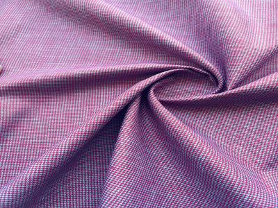 Precut Of 1 Meter Of Purple & Red Plain Houndstooth Linen Fabric