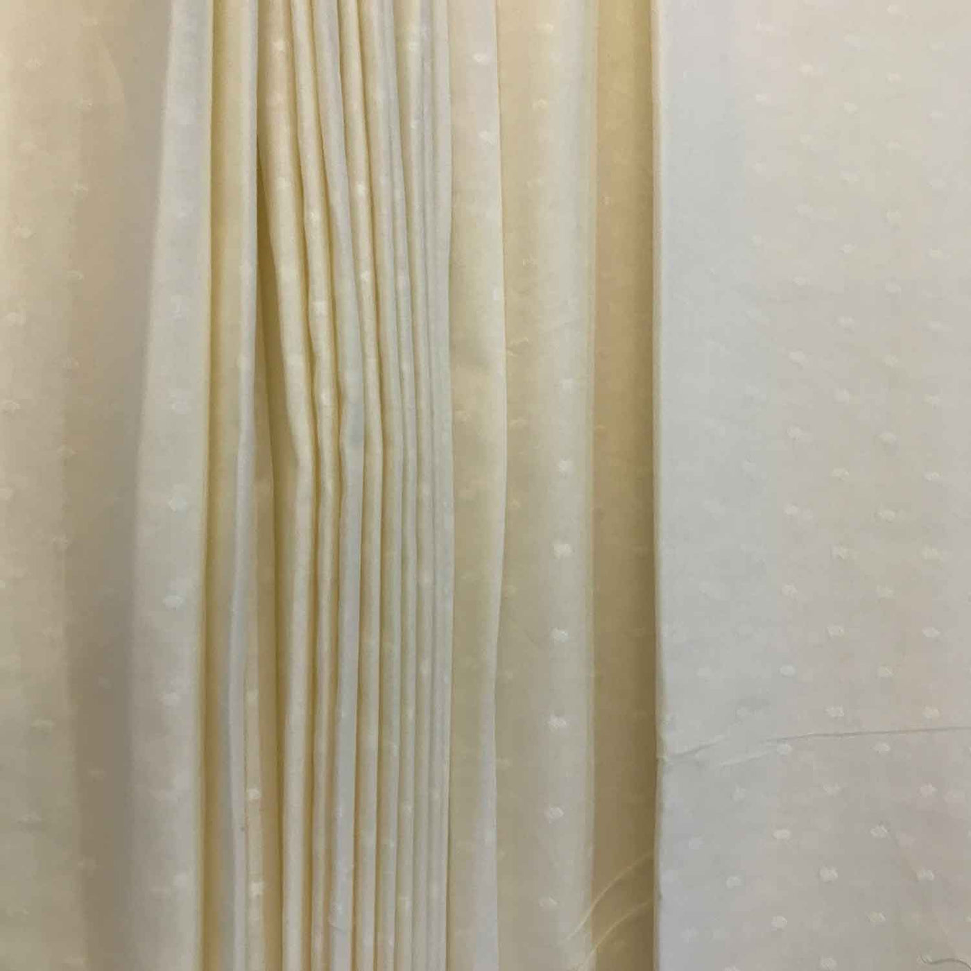 Ivory Cream Motifs Cotton Dobby Fabric