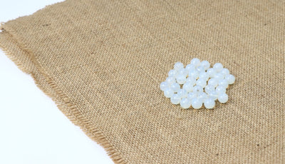 White Round Glass Bead