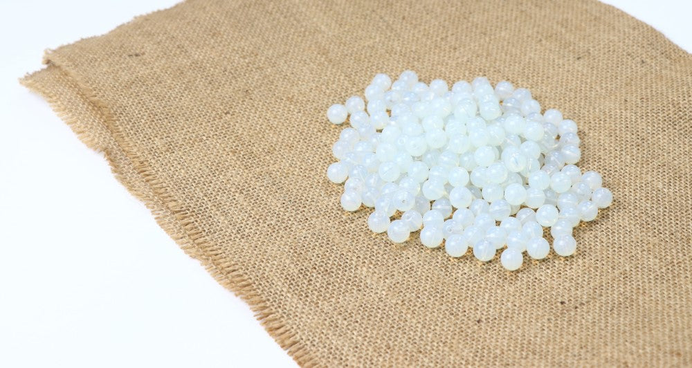 White Round Glass Bead