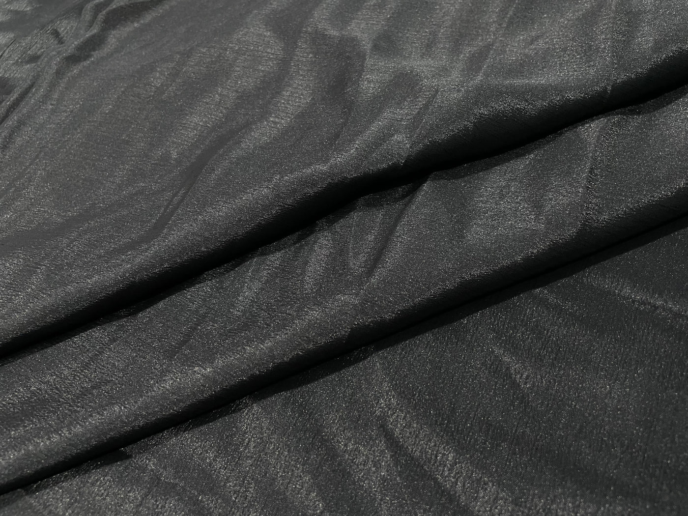 Black Plain Chinon Chiffon Fabric