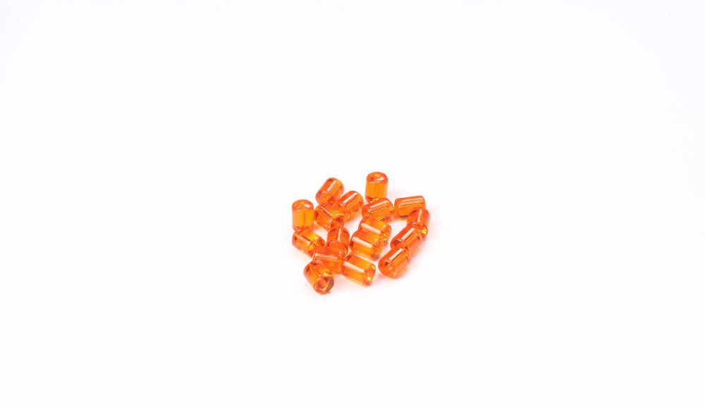 Orange Cylindrical Glass Beads