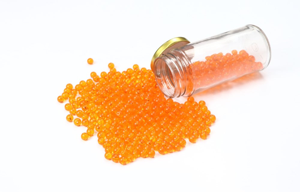 Orange Round Glass Bead