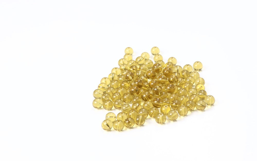 Yellow Round Glass Bead