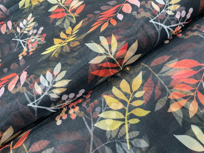 Multicolor Floral Printed Organza Fabric