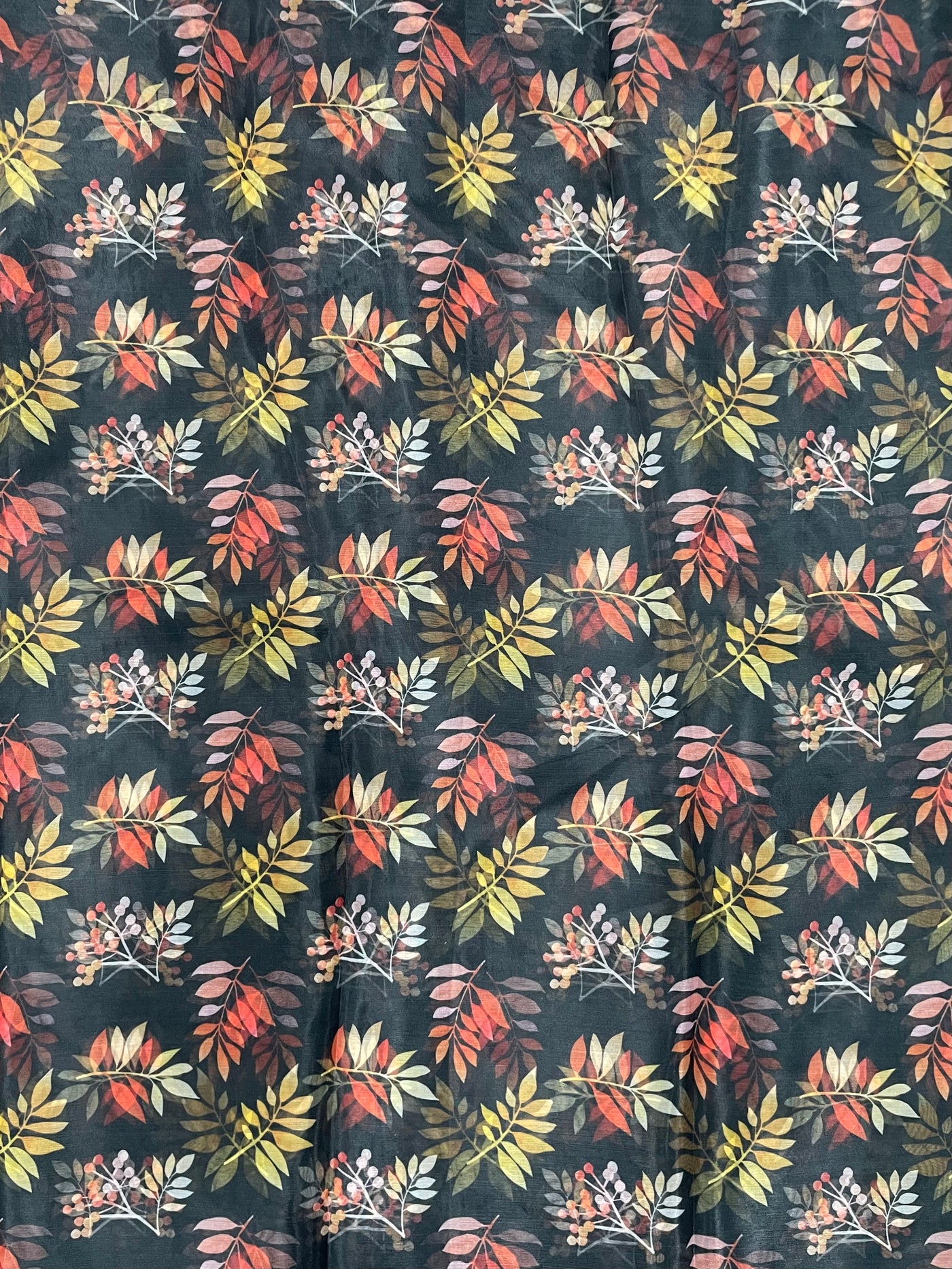 Multicolor Floral Printed Organza Fabric