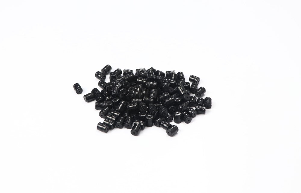 Black Cylindrical Glass Beads