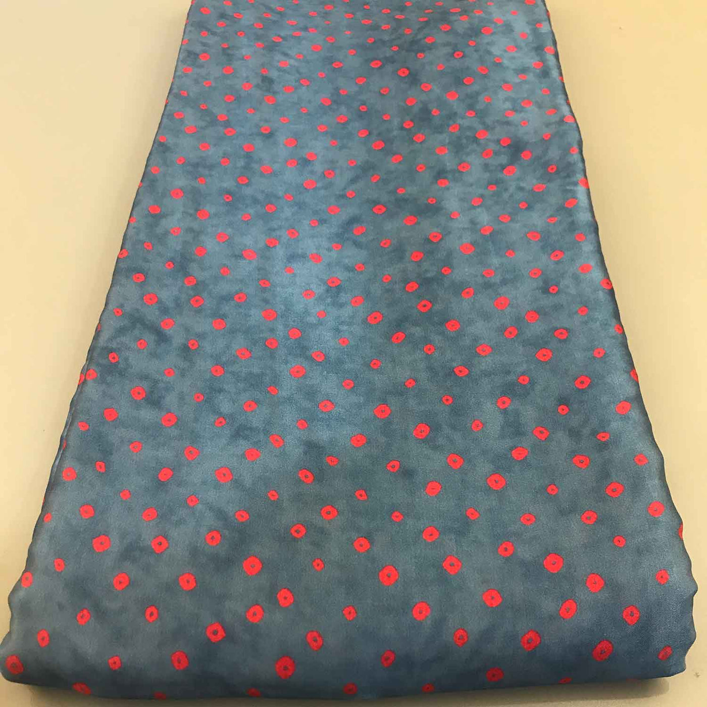 Blue & Red Traditional Modal Silk Fabric