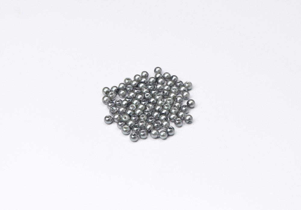 Gray Round Glass Bead