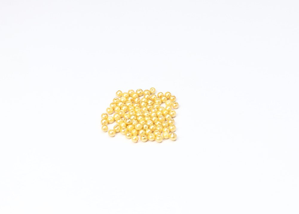 Yellow Round Glass Bead