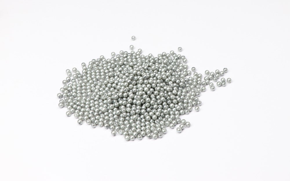 Silver Round Glass Bead