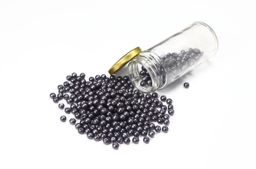 Black Round Glass Bead