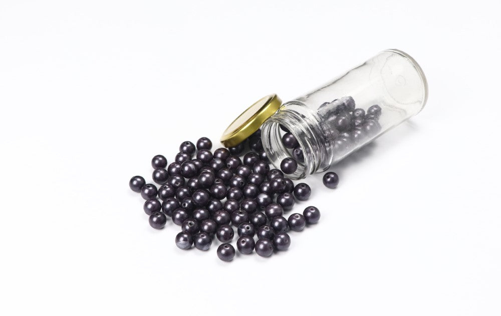 Black Round Glass Bead