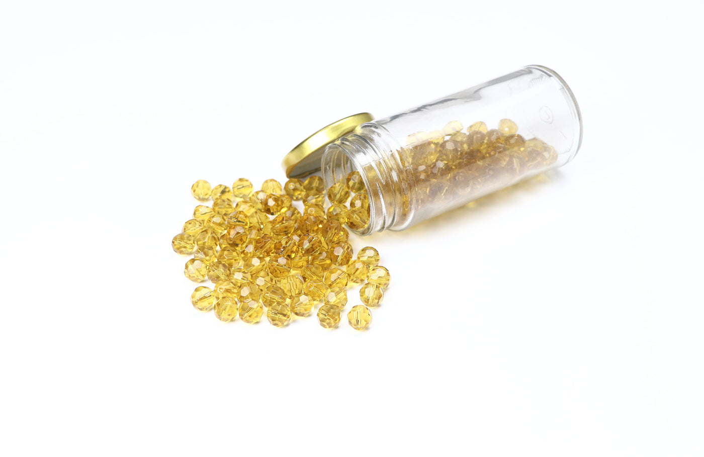 Yellow Faceted Glass Beads