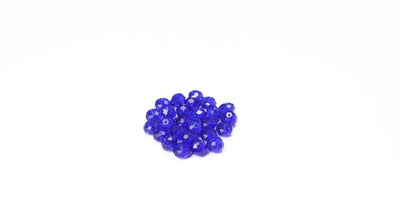 Dark Blue Faceted Glass Beads