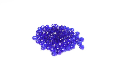 Dark Blue Faceted Glass Beads