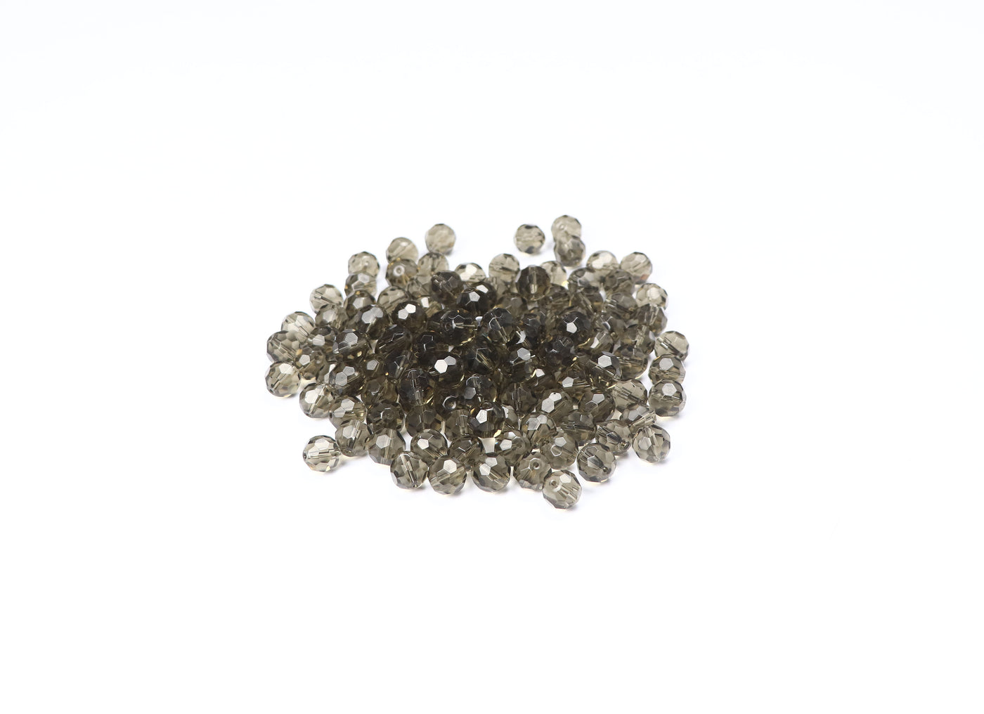 Graphite Gray Faceted Glass Beads