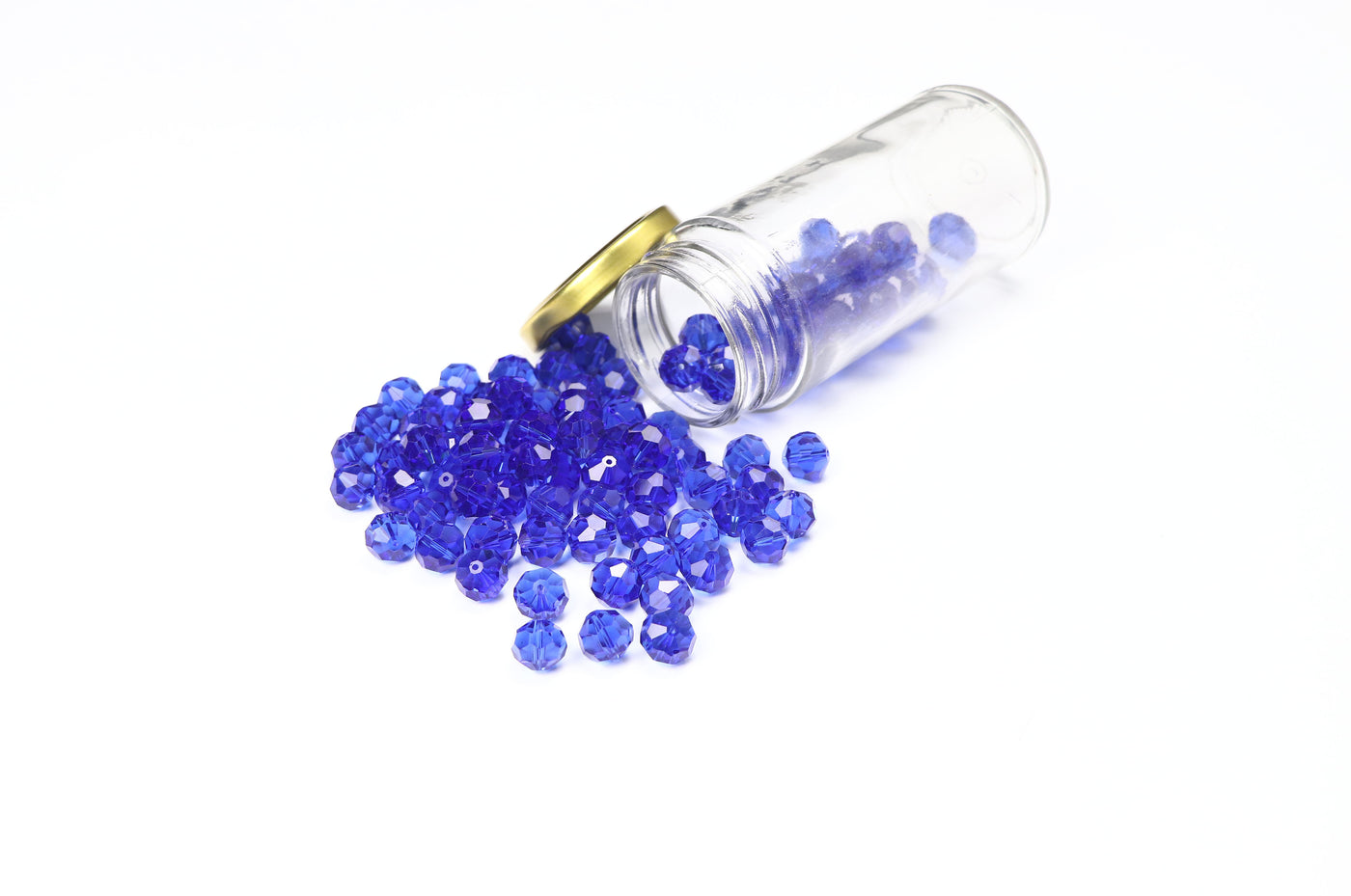 Blue Faceted Glass Beads