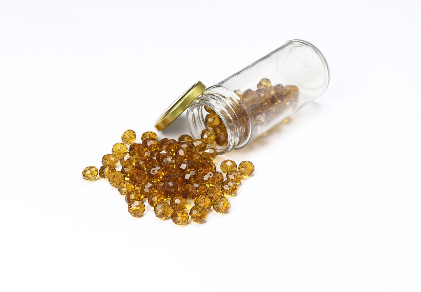 Cyber Yellow Faceted Glass Beads