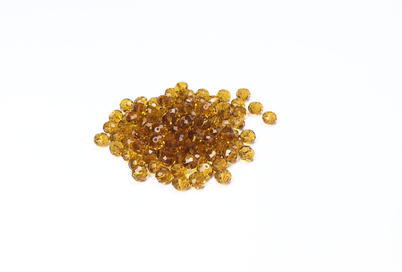 Cyber Yellow Faceted Glass Beads