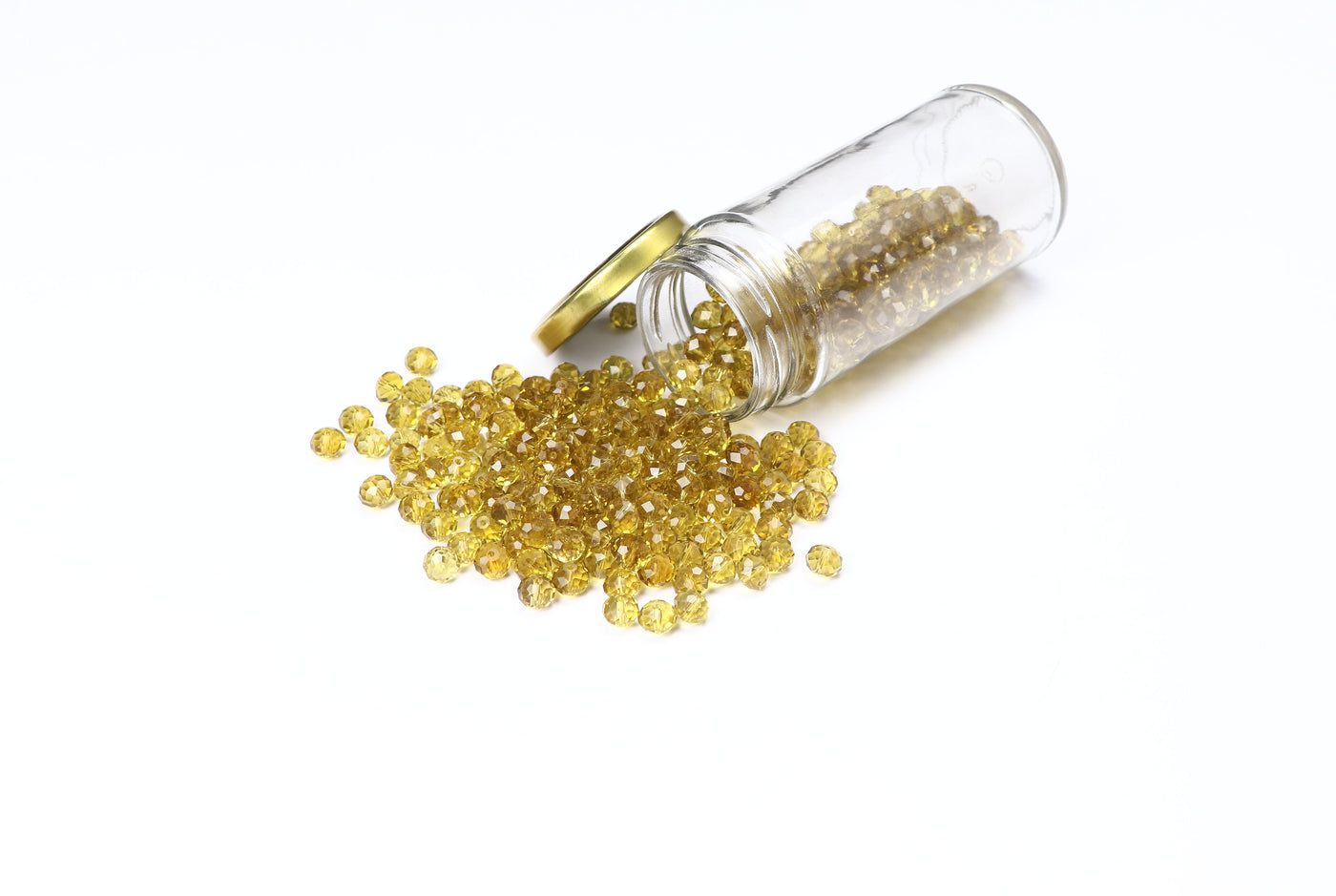 Yellow Faceted Glass Beads