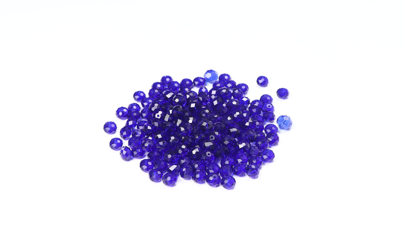 Blue Faceted Glass Beads