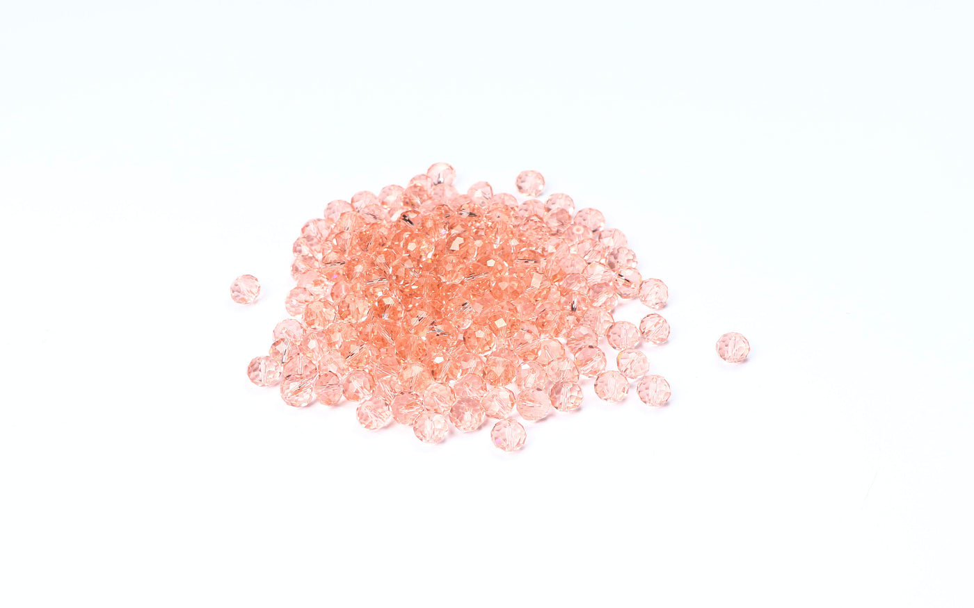 Light Peach Faceted Glass Beads