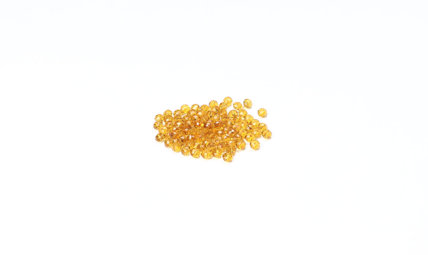 Marigold Yellow Faceted Glass Beads