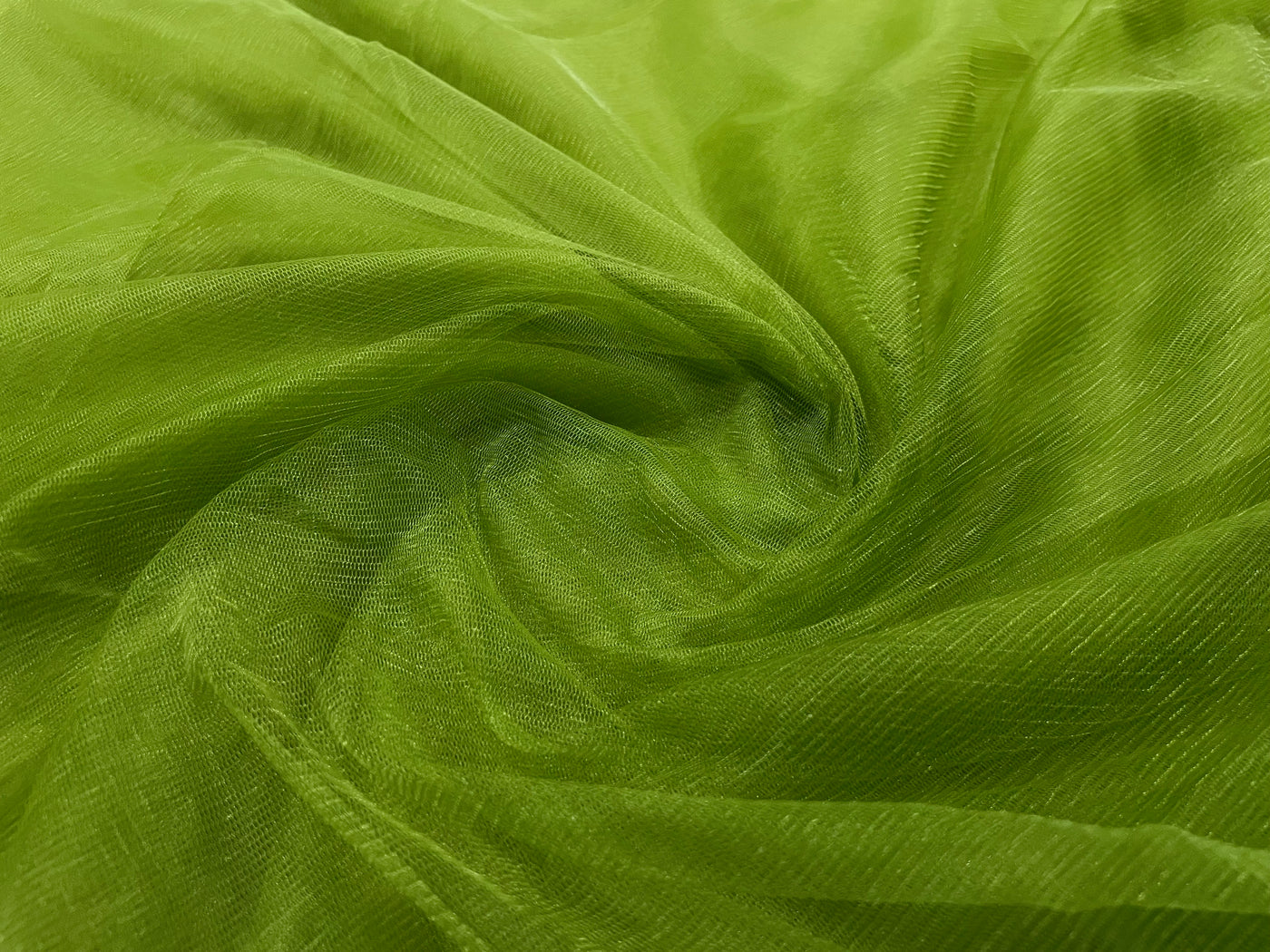 Mehndi Green Plain Soft Net Fabric