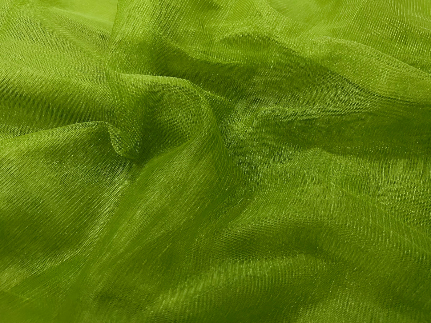 Mehndi Green Plain Soft Net Fabric