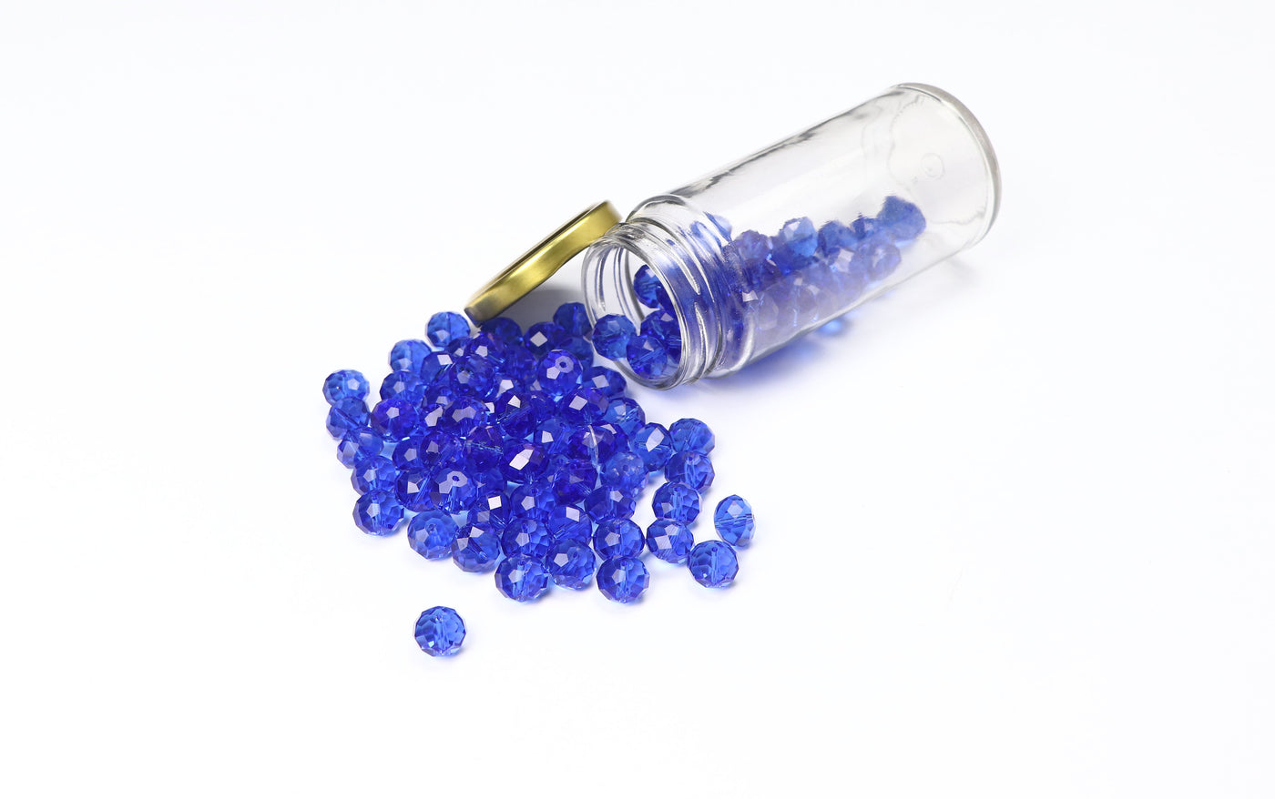 Blue Faceted Glass Beads