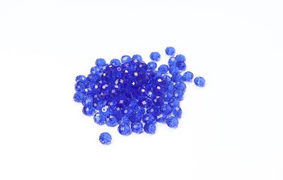 Blue Faceted Glass Beads