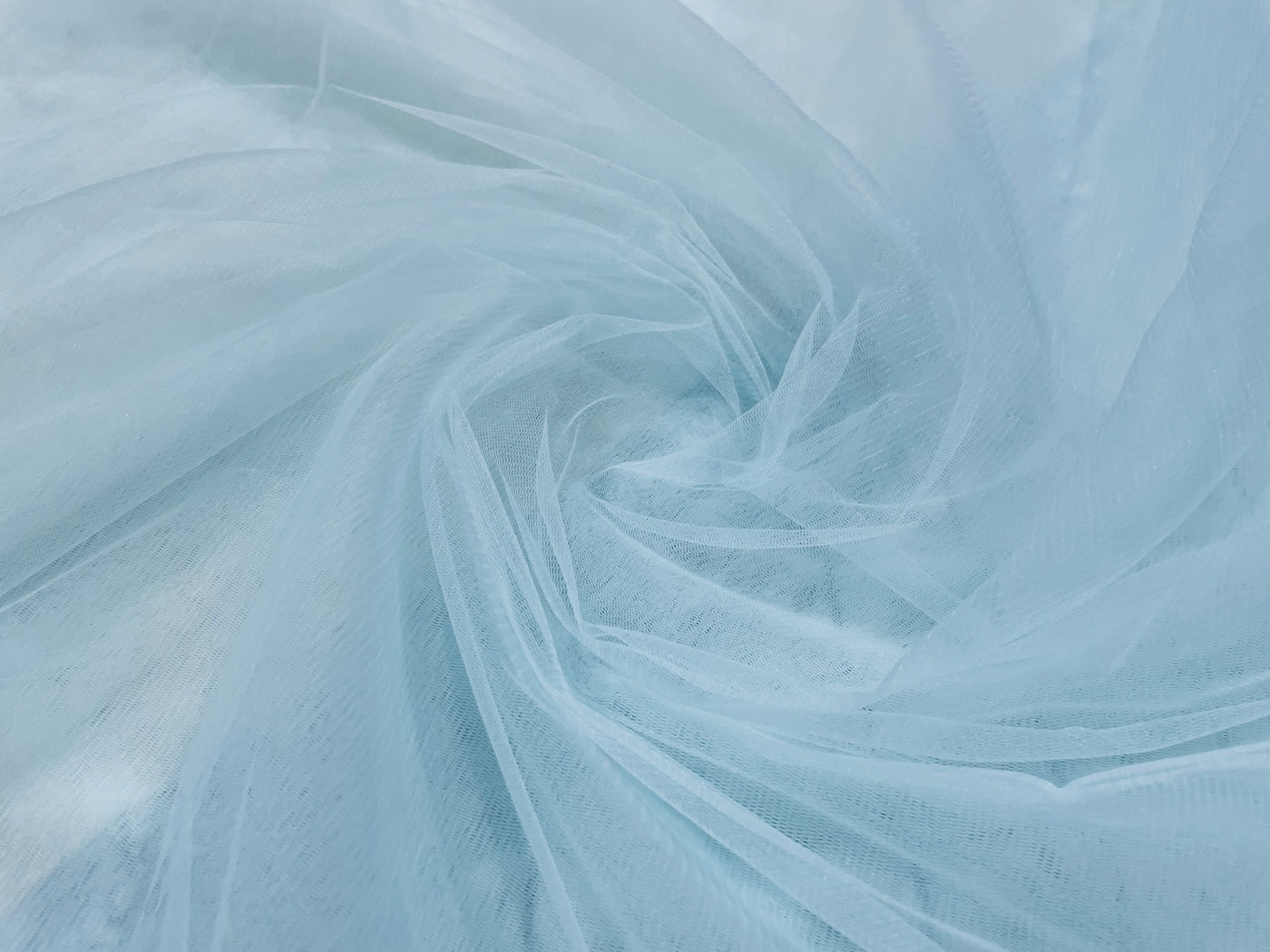 Light Sky Blue Plain Soft Net Fabric