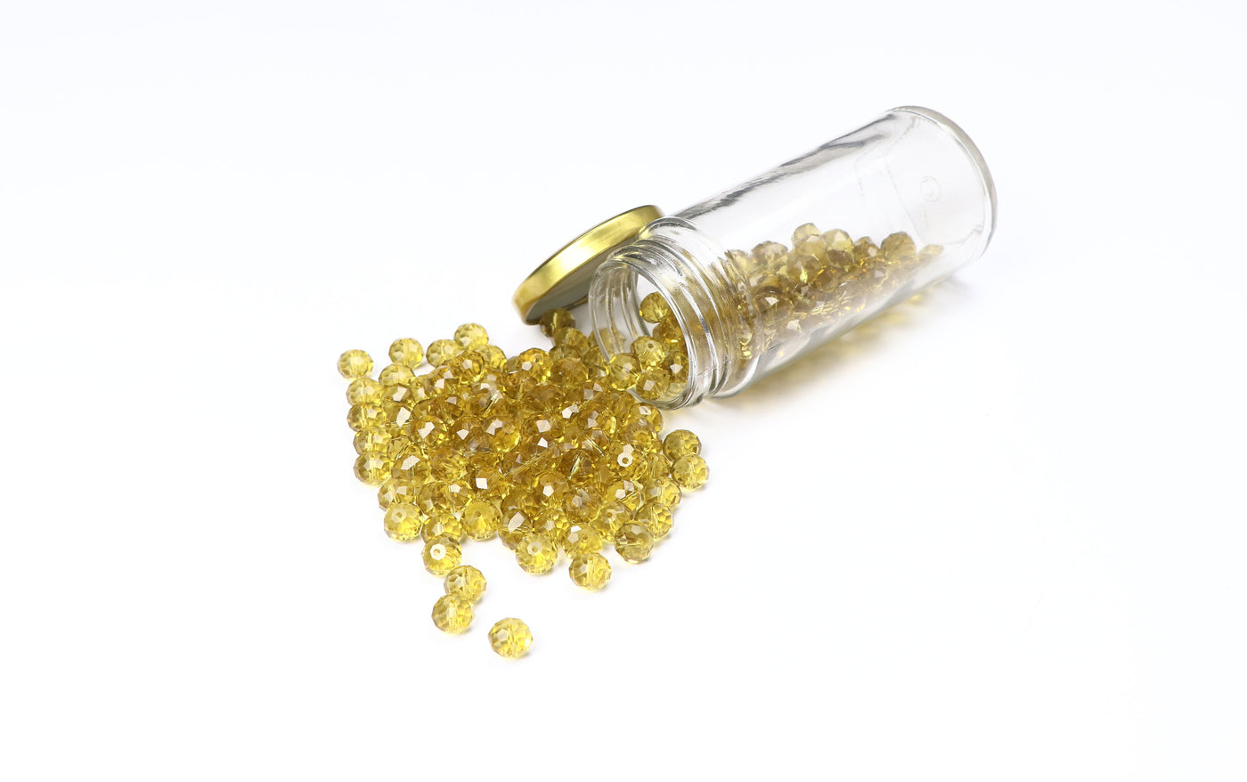 Yellow Faceted Glass Beads