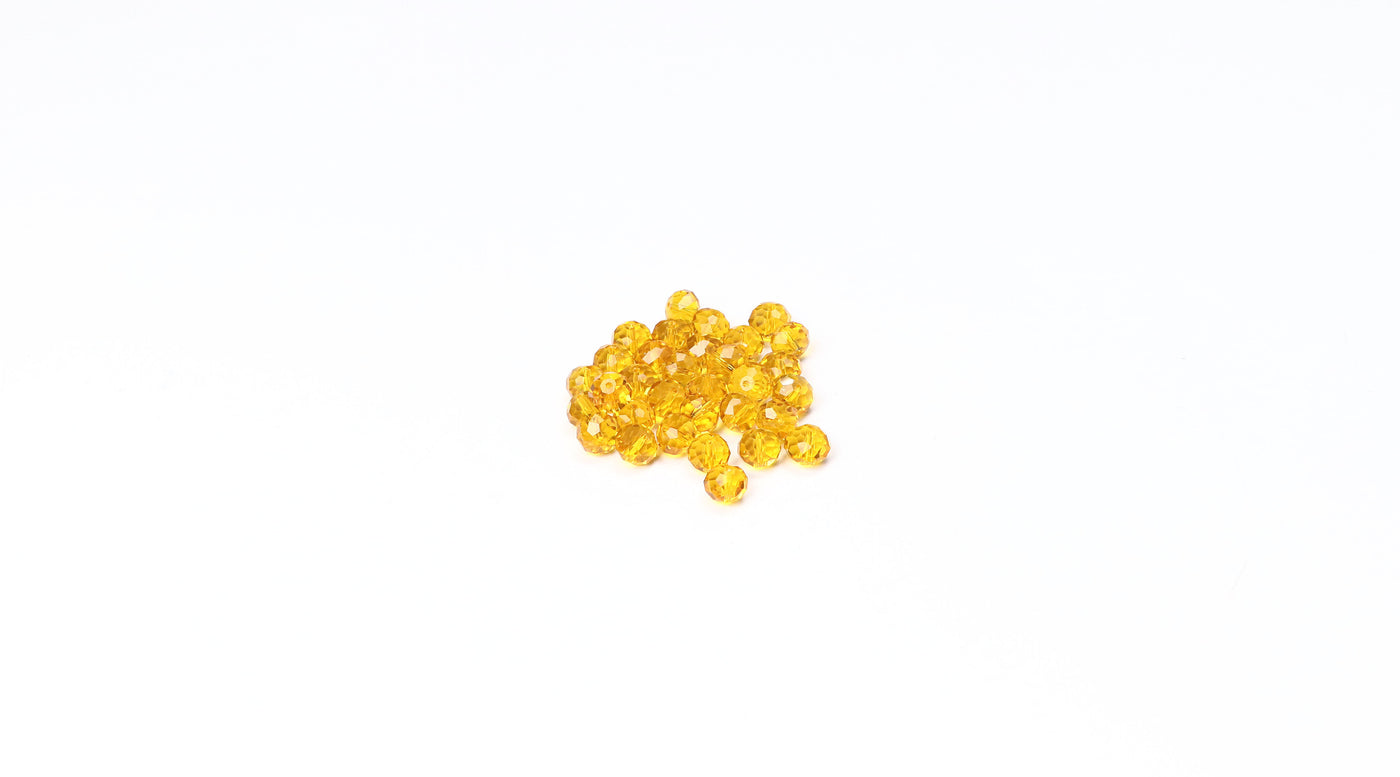 Mustard Faceted Glass Beads