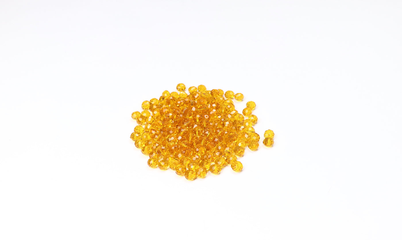 Mustard Faceted Glass Beads