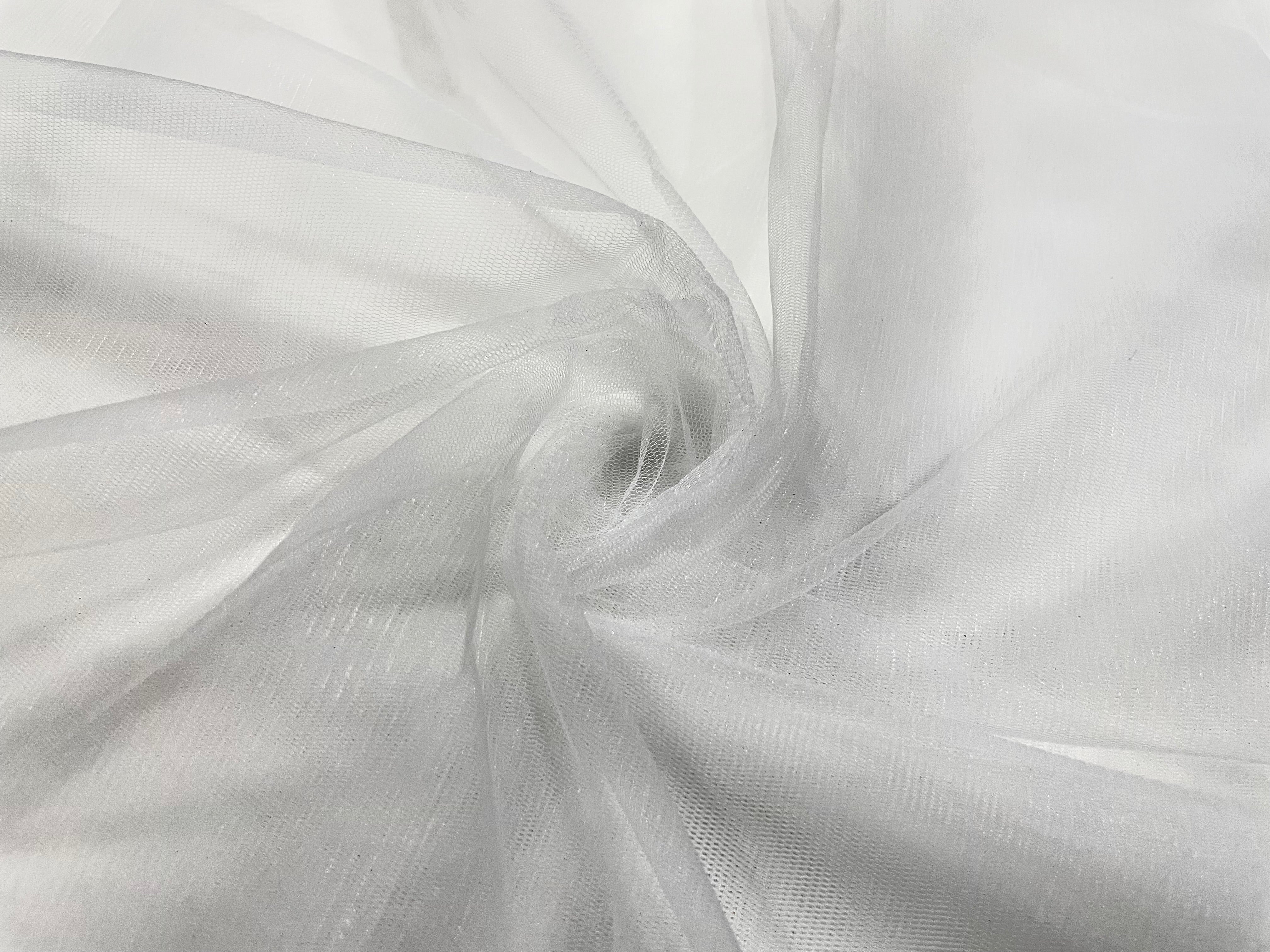 Pure White Plain Soft Net Fabric