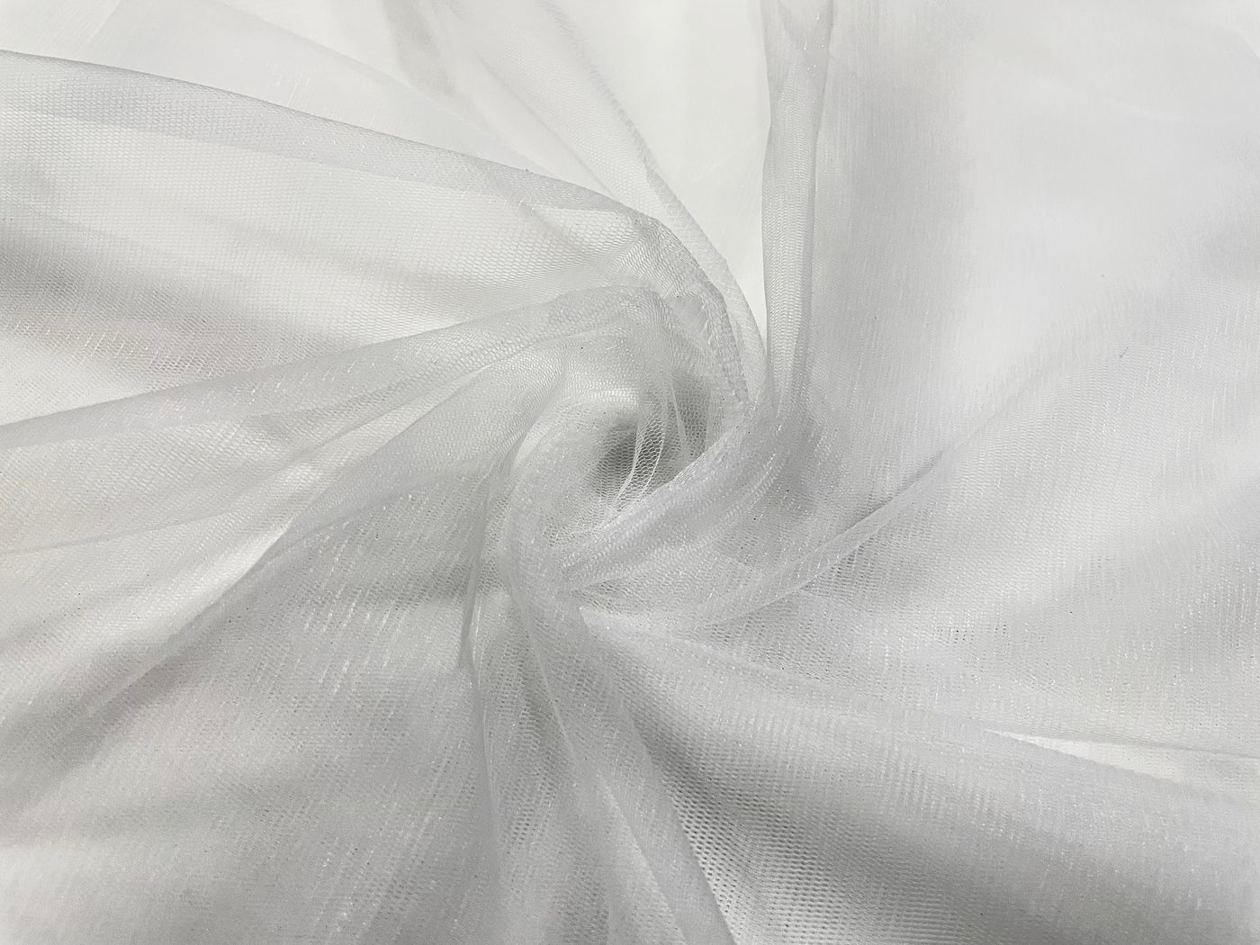 Pure White Plain Soft Net Fabric