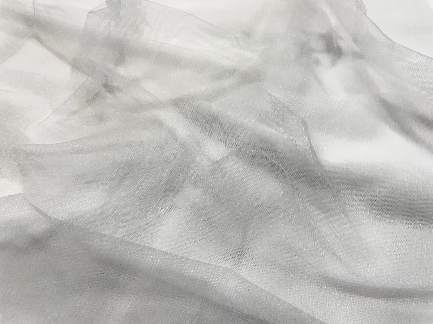 Pure White Plain Soft Net Fabric