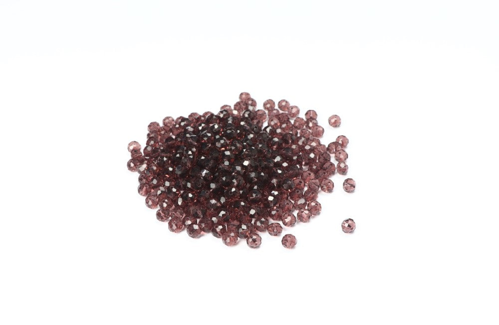 Brown Faceted Glass Beads