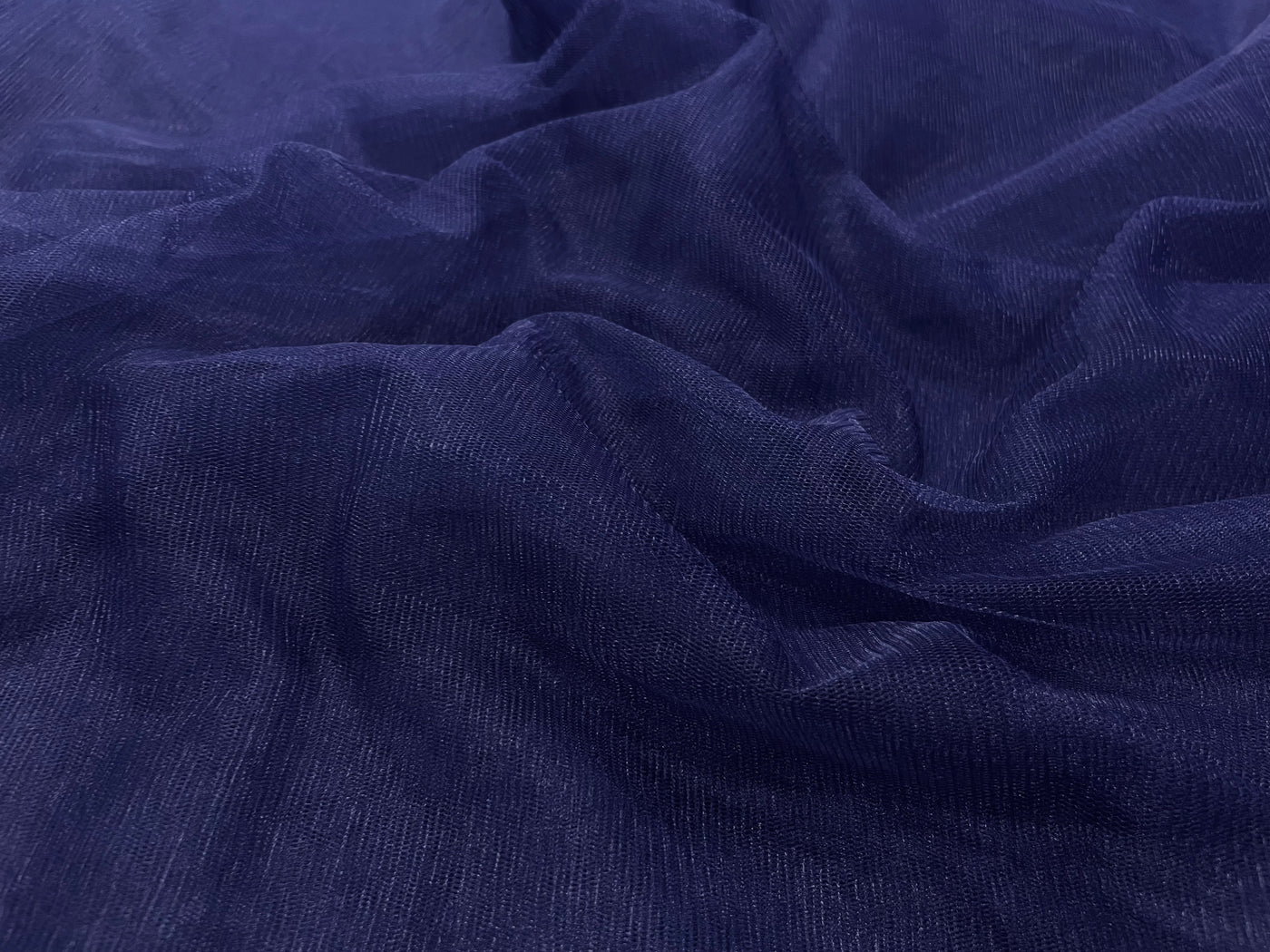 Navy Blue Plain Soft Net Fabric