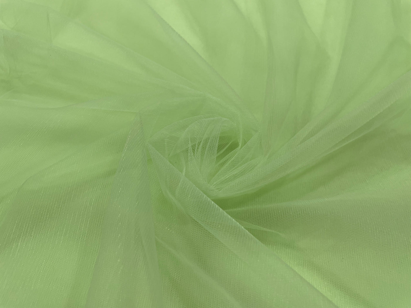 Lime Green Plain Soft Net Fabric