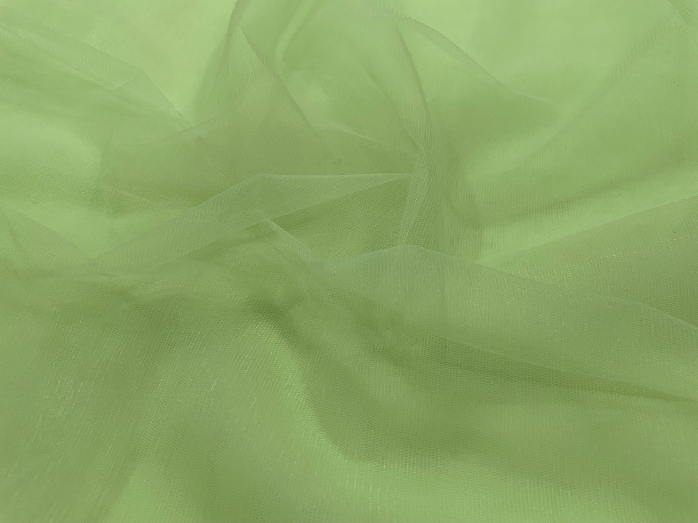 Lime Green Plain Soft Net Fabric