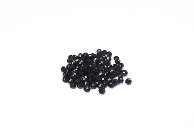 Black Faceted Glass Beads