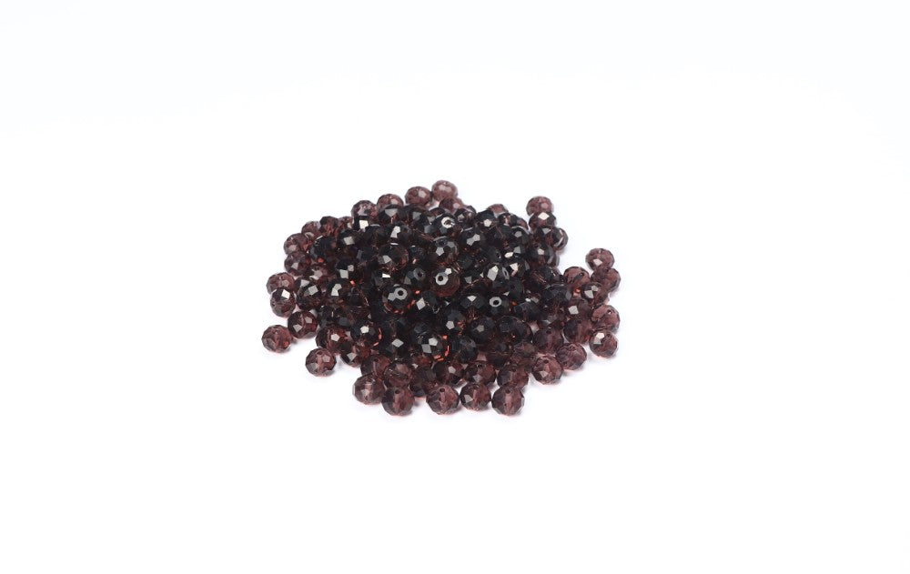 Brown Faceted Glass Beads