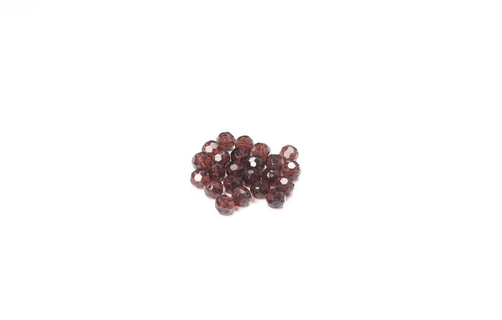 Brown Faceted Glass Beads