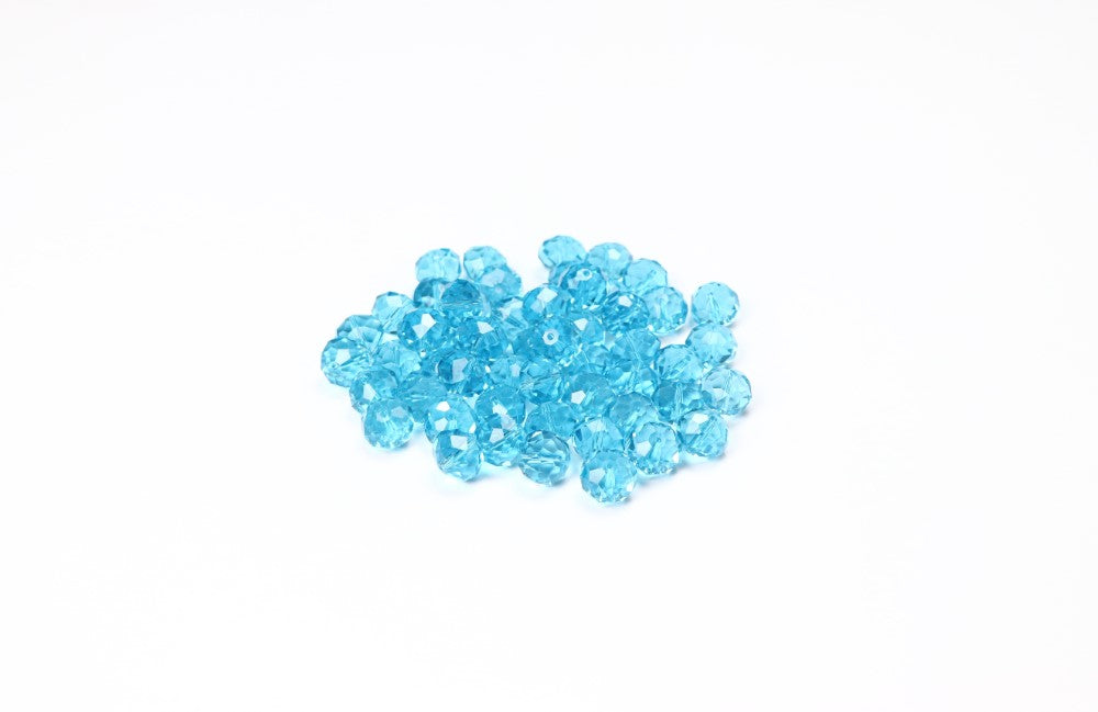 Blue Faceted Glass Beads